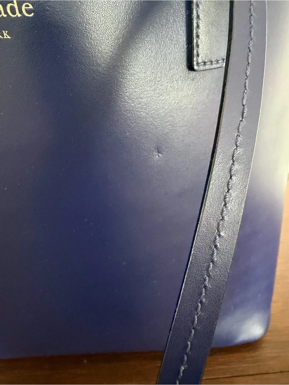 kate spade Navy Blue Leather Tote with Tassel